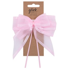 Glick Designer Satin Edge Ribbon Bow, Perfect for Accessorising Gifts, 17.5 x 12 cm, Light Pink