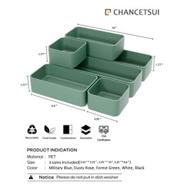 6 Piece Stackable Plastic Organizer Drawers Set, Multifunctional Stackable Storage Trays, Best For Kitchen, Bedroom, Bathroom, Makeup Desk Drawer Organizers