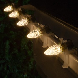 Wintergreen Lighting Set of 50 C7 Opticore Warm White Outdoor Christmas Lights - Commercial LED Christmas Lights Heavy Duty; Green Wire (50 ft)