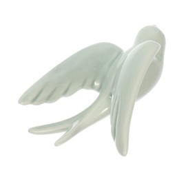 Sosoport Ceramic Bird Wall Hanging Ornament Elegant Green Sculpture for Living Room Bedroom Garden Decor Unique Ceramic Wall Art for Home Office Decoration