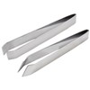 AAProTools 2 Pieces Fish Bone Tweezers, Stainless Steel Flat and