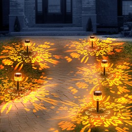 Gedaye 2 Pack Garden Decor Solar Lights Outdoor Waterproof, New Patterned Projection Lamp, Solar Walkway Lights Bright Pathway Lights Outside, Solar Powered Landscape Lights for Patio Lawn Yard Decor
