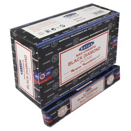 Satya 01346 Black Diamond Incense Sticks, 12 Packs x 15g, One Size