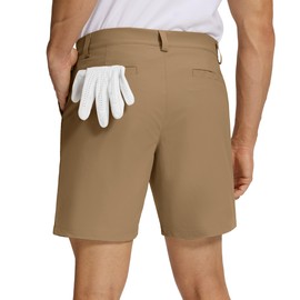 Willit Men's Golf Shorts Stretch Work Dress Shorts Quick Dry Athletic Casual Shorts with Pockets 7" Deep Khaki 38W