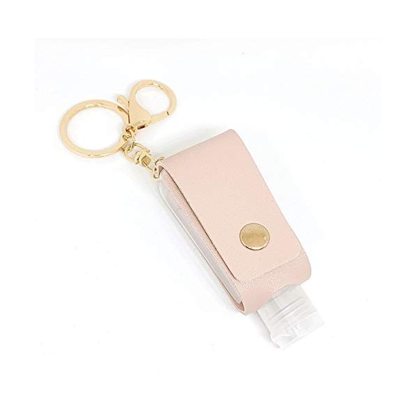Hand Gel Case, 1.0 fl oz (30 ml), Leather, Pink, Key Holder, Portable, Bottle, Bottle, Refill, Travel, Hand Wash