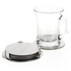 com-four® 7 Piece Coasters Set with Holder - Stainless Steel