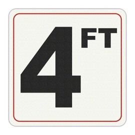 4 FT - Adhesive Pool Depth Marker - 6 Inch x 6 Inch with 4 Inch Lettering
