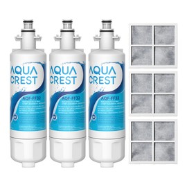 AQUA CREST 469690 ADQ36006101 Refrigerator Water Filter and Air Filter, Replacement for LG® LT700P®, Kenmore® 9690, 46-9690, ADQ36006102 and LT120F®, Pack of 3