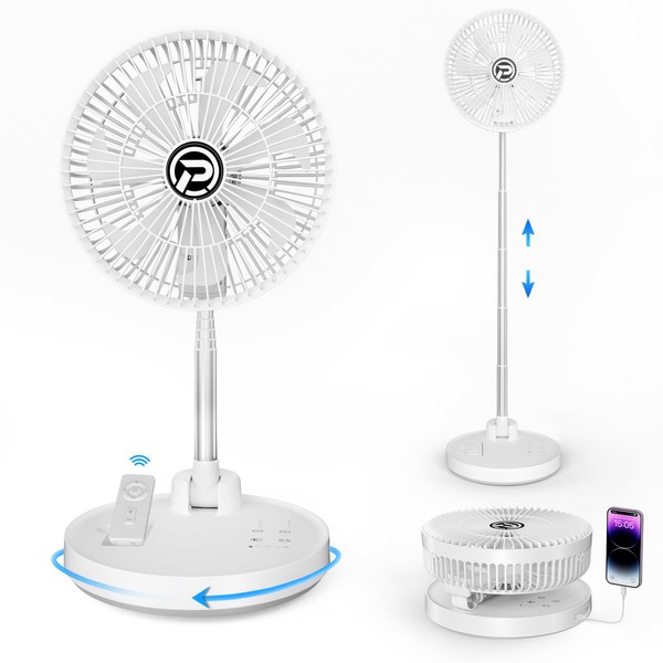 PANERGY 10” Portable Fan 20000mAh Battery Operated Rechargeable, Auto-Oscillating Pedestal