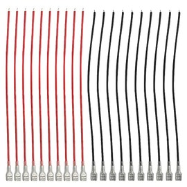 BGTXINGI 30Pcs 6.3mm Quick Splice Female Spade Terminal Connector Wire Crimp Terminal with Insulating Sleeve AWG 22-14 and 20cm Wire(Red + Black)