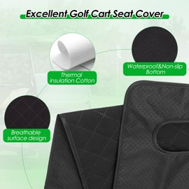 HUIJUTCHEN Golf Cart Seat Covers,Breathable Golf Cart Seat Towel Blanket for EZGO,Yamaha,Club Car Soft Seat Cover with 4 Front Pockets & Nonskid Bottom for Golf Decorations Accessories