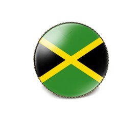 vmcoatdu Round 1 Inch Jamaica Flag Pin International Travel Brooch Metal and Glass Revivalism Style Souvenir Badge for Hat Clothes Backpack