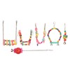 Bird Swing Hanging Toys Wooden Educational Colorful Parrot Swing Chewing