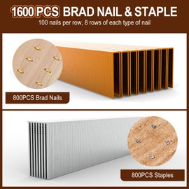 LAKIX 18 Gauge Brad Nails, 800 Brad Nails + 800 Staples (F32+ 425K)