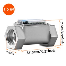 1.5 pulgadas-Medidor de flujo de turbina,Medidor de flujo de turbina digital electrónico de aleación de aluminio, para gasóleo, gasolina, metanol, líquidos de medición de flujo medición de agua