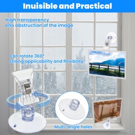 Nogeqi 10 Pieces Suction Cup Clips Small Window Suction Cups for Bathroom Kitchen Wall, Aquarium Suctions Cups for Feeding Advertising Display Glass Window,