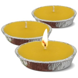Hyoola Citronella Candles in Foil Pan - 3 Pack - Scented Candles Citronella - 8 Hour Burn Time - 1" x 5" Citronella Candle Outdoor and Indoor Use - Made in Europe
