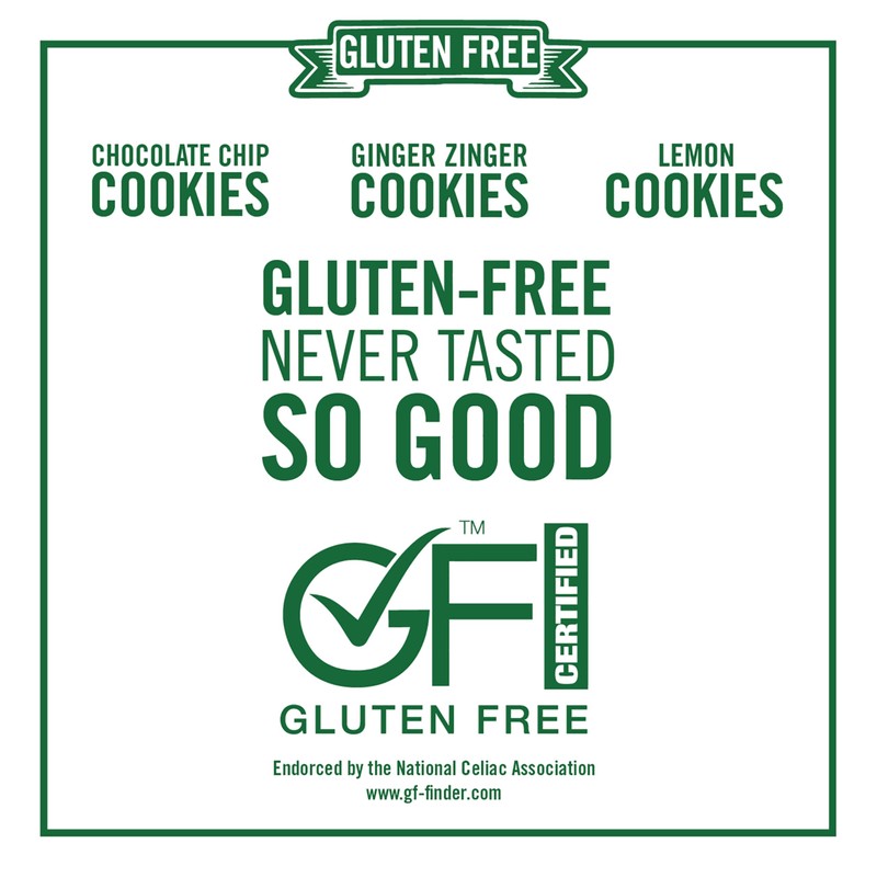 Tate's Bake Shop Gluten Free Cookies Variety Pack, Lemon, Ginger