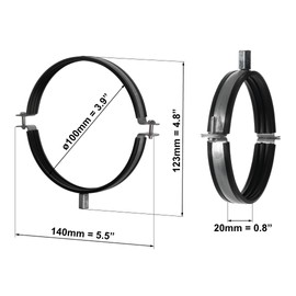 Pipe Clamp Diameter 100 mm Spiral Duct Pipe Seal Rubber Seal Holder Pipe Fan