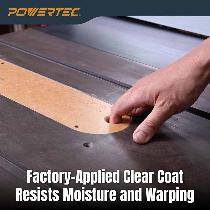 POWERTEC Zero Clearance Table Saw Insert 3-Pack – Fits Delta