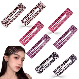 Y2k Hair Barrettes for Girls Women Cheetah Print Hair Pins for Girls Women Fine Thick Hair Accessories for Long Hair Snap Clips for Thin Hair Clips Thick Hair Side Clips for Women Hair Accessories Goth
