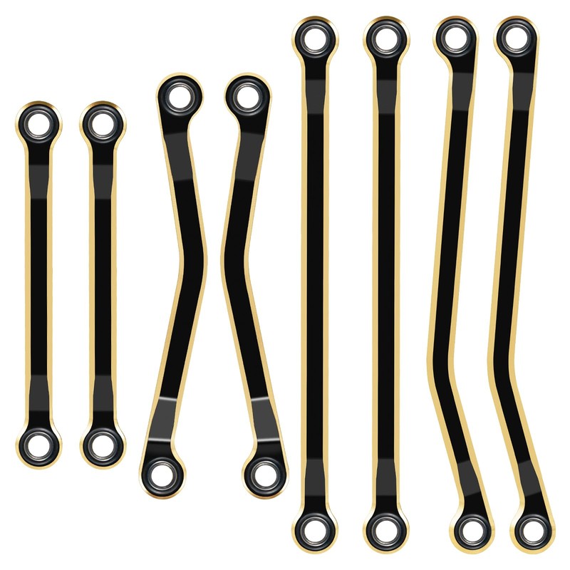JGGZONE 8PCS TRX4M Brass High Clearance Chassis Links Set Black