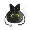 ANZOME Dice Bag, Black Cat Velvet Pouch with 7 Dividers,