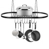 Kitchen Storage Hanging Pot Holder Pan Hanger Shelf Cookware 9-Hooks