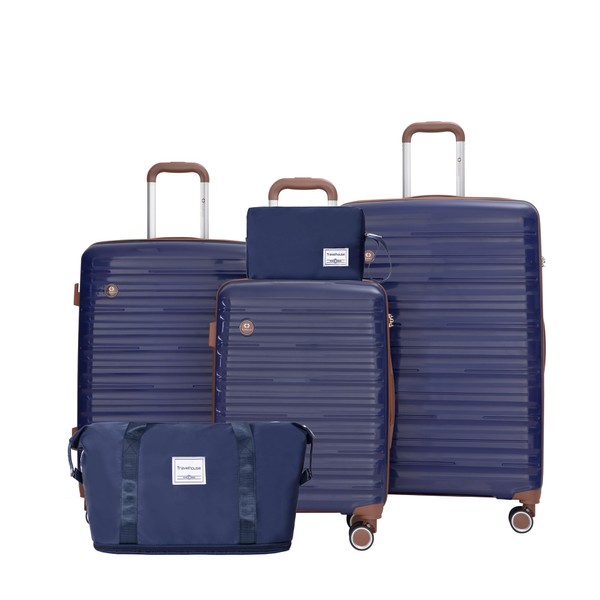 Travelhouse Luggage Sets 5 Piece Suitcases with Wheels ABS Hardshell