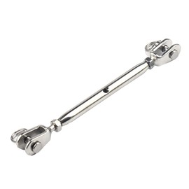 BE-TOOL Stainless Steel Turnbuckle with Closed Body and Jaw for Adjusting Tension on Ropes, Cables and Wires, Silver