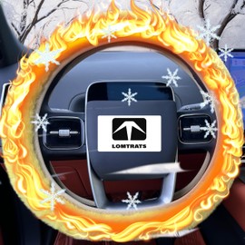 LOMTRATS Multicolor Car Steering Wheel Cover Gear Shift Handbrake Fluffy Cover 1 Set 3 Pieces with Winter Warm Pure Wool Fashion Fit Most Cars Women Men