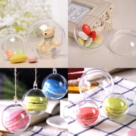 ZOYUBS Clear Hollow Ball Christmas Ball Tree Ornament Ball Christmas Ornament Ball Christmas Tree Ornament Transparent Resin Plastic Ball Decoration Ball Decoration Ball Tree Decoration Capsule Clear Sphere Christmas Decoration Ball New Year Wedding DIY 