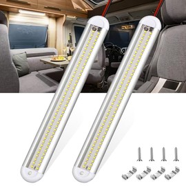 CT CAPETRONIX 12v Led Light Bar Strip, 80leds 1200LM 6.5W DC 12 Volt Led Strip Lights Fixtures with Switch, Enclosed Trailer Lights for RV Interior, V
