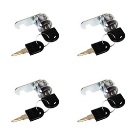 TOP-VIGOR 4Pcs 30mm Security Cam Lock, Cabinet Drawer Security Mailbox Locks with 8 Keys for Cupboard, Drawer, Wardrobe, Letter Box and Toolbox, Keyed Different