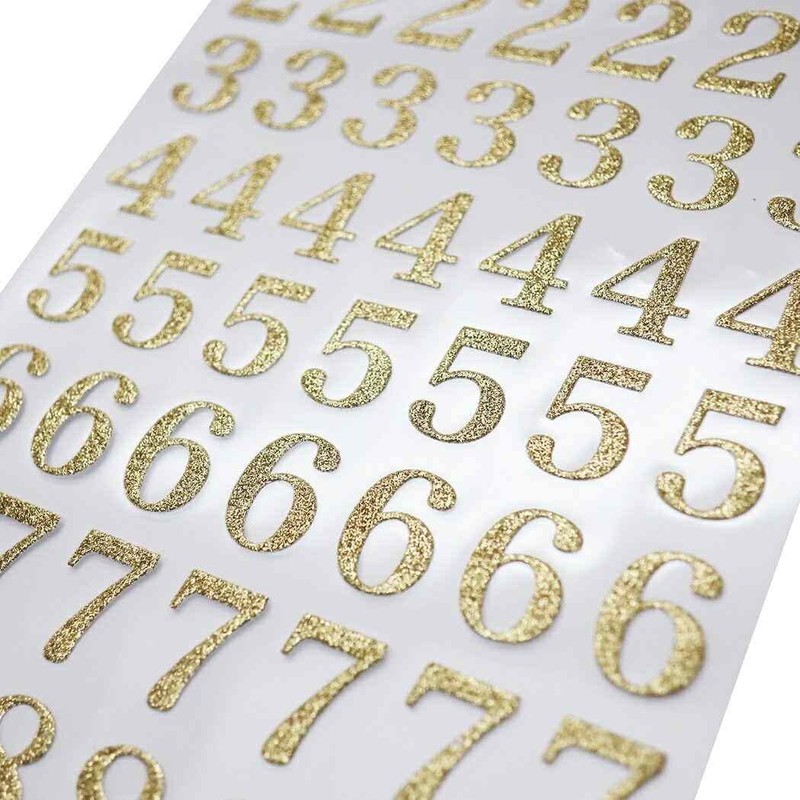 Number Gold [Sticker Sheet] Glitter Letter Sticker/Gold