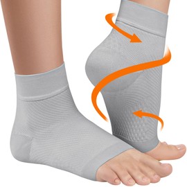 Ankle Compression Sleeve - 20-30mmhg Open Toe Compression Socks for Swelling, Plantar Fasciitis, Sprain, Neuropathy - Brace for Women and Men