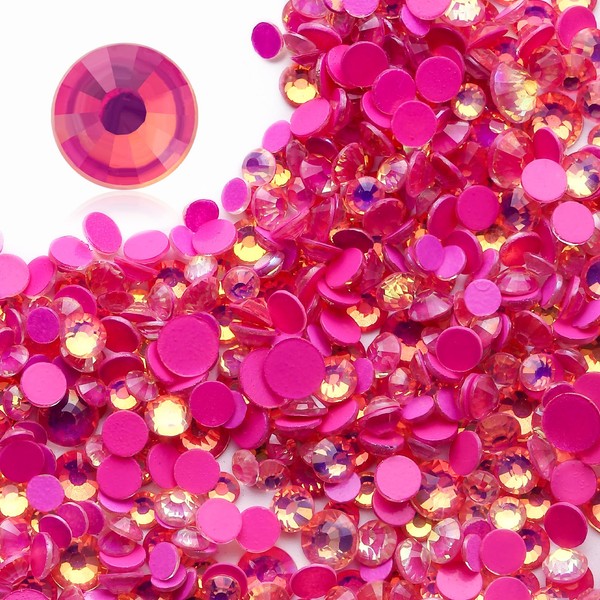 MEIBITE Meibite F Rose Flatback Rhinestones, Glass Rhinestones for Nail
