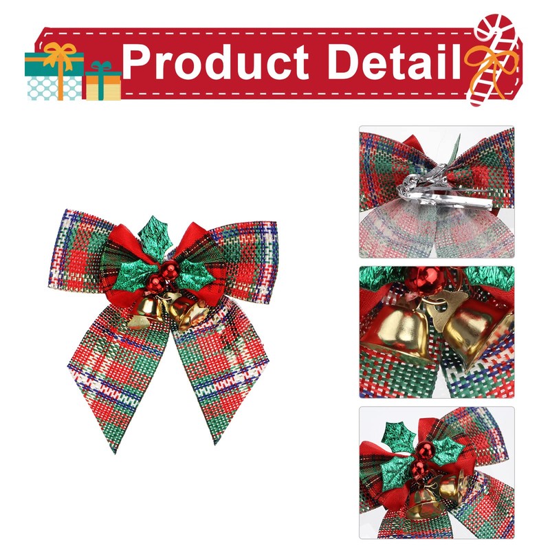 Skystuff Christmas Bow Red Decorations for Tree, Christmas Tree Bow