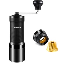 NewlukPro M7 Pro Manual Coffee Grinder,Titanium Coating Conical Burr,Hand Coffee Grinder with External 72 Grinding Scales,All-round Hand Grinder for Pour Over Drip French Press Espresso (Black)