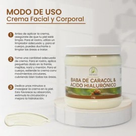 Crema De Baba De Caracol & Ácido Hialurónico Facial (1 Kilo)