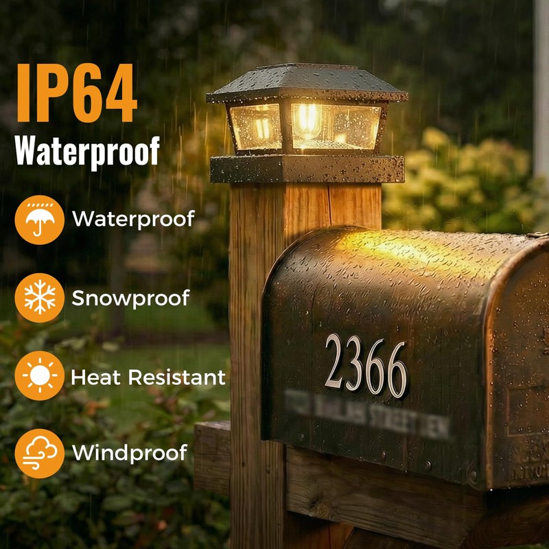 btfarm 4x4 Solar Post Cap Lights, 8 Pack Fence Deck
