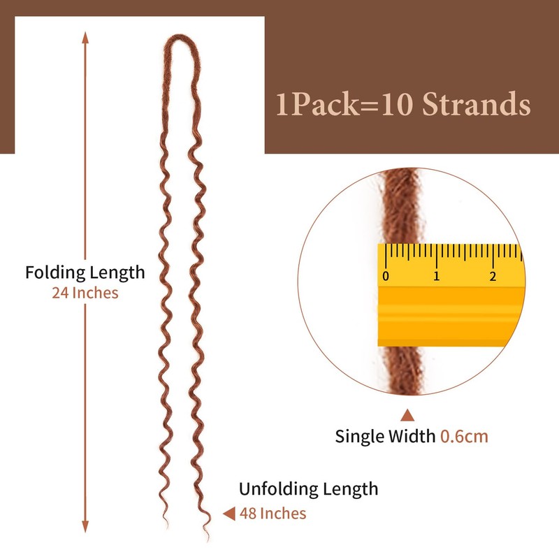 FAVE Double Ended Dreadlock Extensions 10 Strands Synthetic Wavy Dreadlock