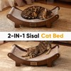 FUKUMARU Extra Large Sisal Cat Scratcher Bed Indoor Sturdy Wood