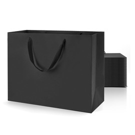 Argivean Black Gift Bags With Handles: 24pcs Extar Large Gift Bags Bulk 16x6x12 Inch For Wedding Party Birthday Business