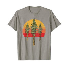 Retro Sun & Three Minimalist Redwood Trees Graphic T-Shirt