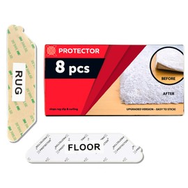 Rug Grippers X-PROTECTOR – Best 8 pcs Anti Curling Rug Gripper. Keeps Your Rug in Place & Makes Corners Flat. Premium Carpet Gripper with Renewable Gripper Tape – Ideal Anti Slip Rug Pad for Your Rugs