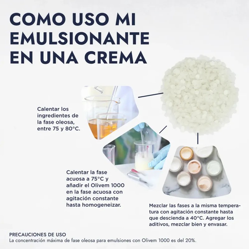 Hebbe Cosmetics Olivem 1000 Emulsionante Cosmético 100g Piel Mixta