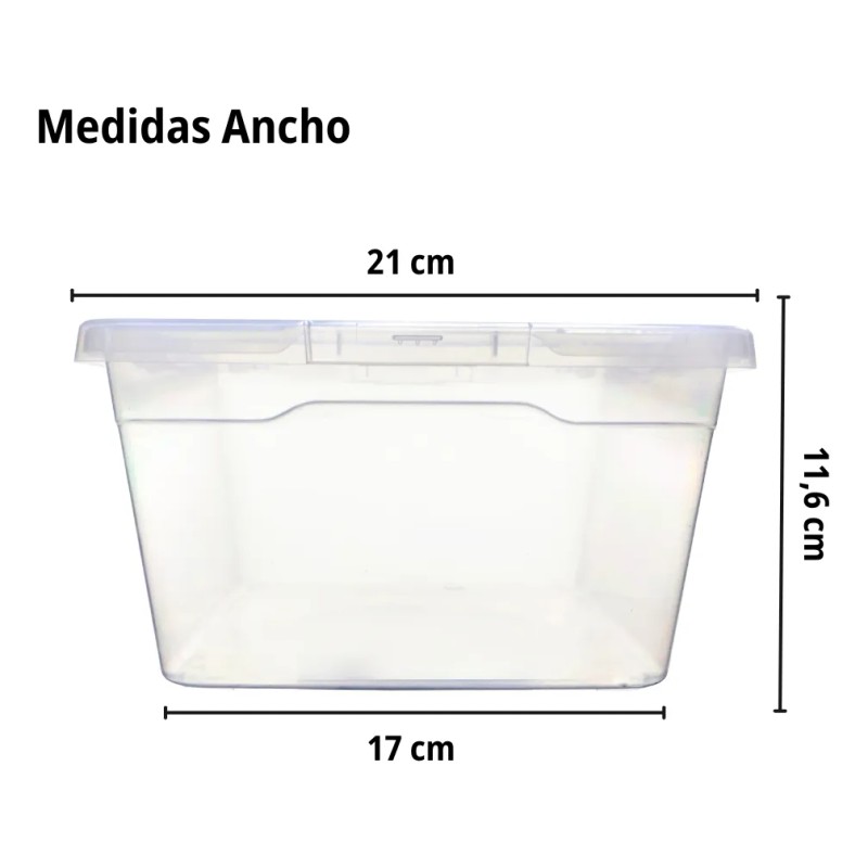 Set 20 Cajas Organizadoras De Plástico 6lts Transparente Pack De
