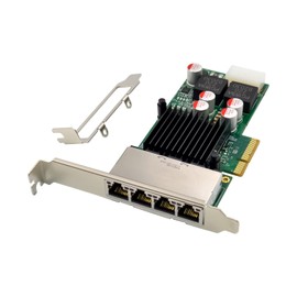 HINYSENO 4 Port POE+ 10/100/1000Mbps RJ-45 PCI-Express x4 Gigabit Ethernet Server Network Card 4 Port Network Interface Controller Card for I350AM4 Chipset, Compare to Intel I350AM4