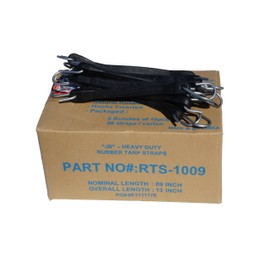 Harriscos LLC 9" Natural Rubber Tarp Straps Snubber Bungee Cords w/Hooks (20 Pack)